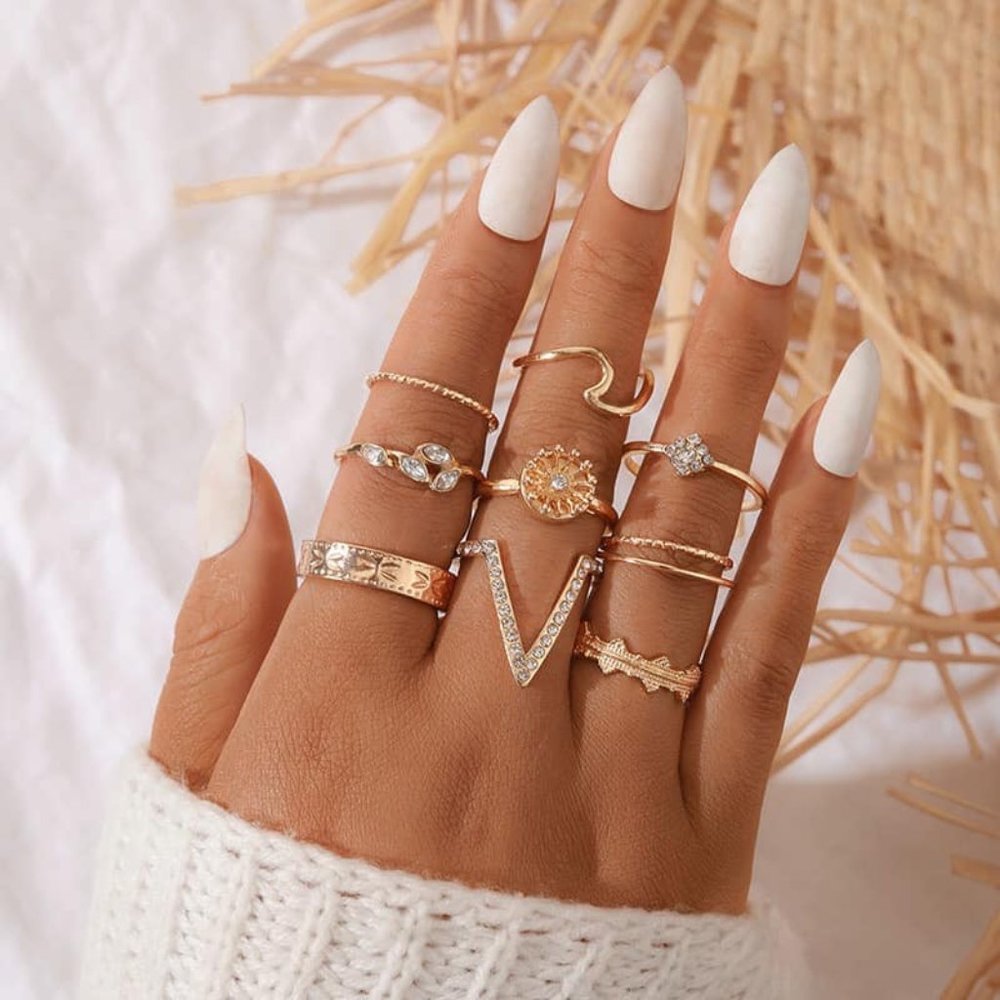 9 pcs V Ring Set